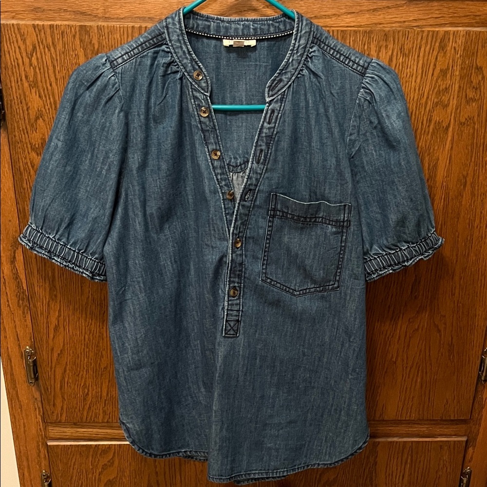 Puff Sleeve Denim Top